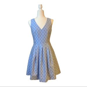 Elegant Blue Floral Dress